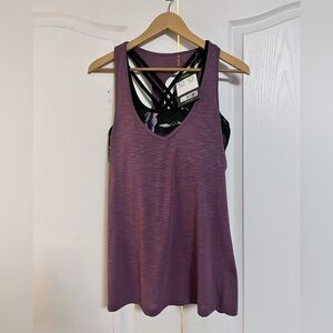 NWT Hyba Purple Tank Top With Built in Sports Bra